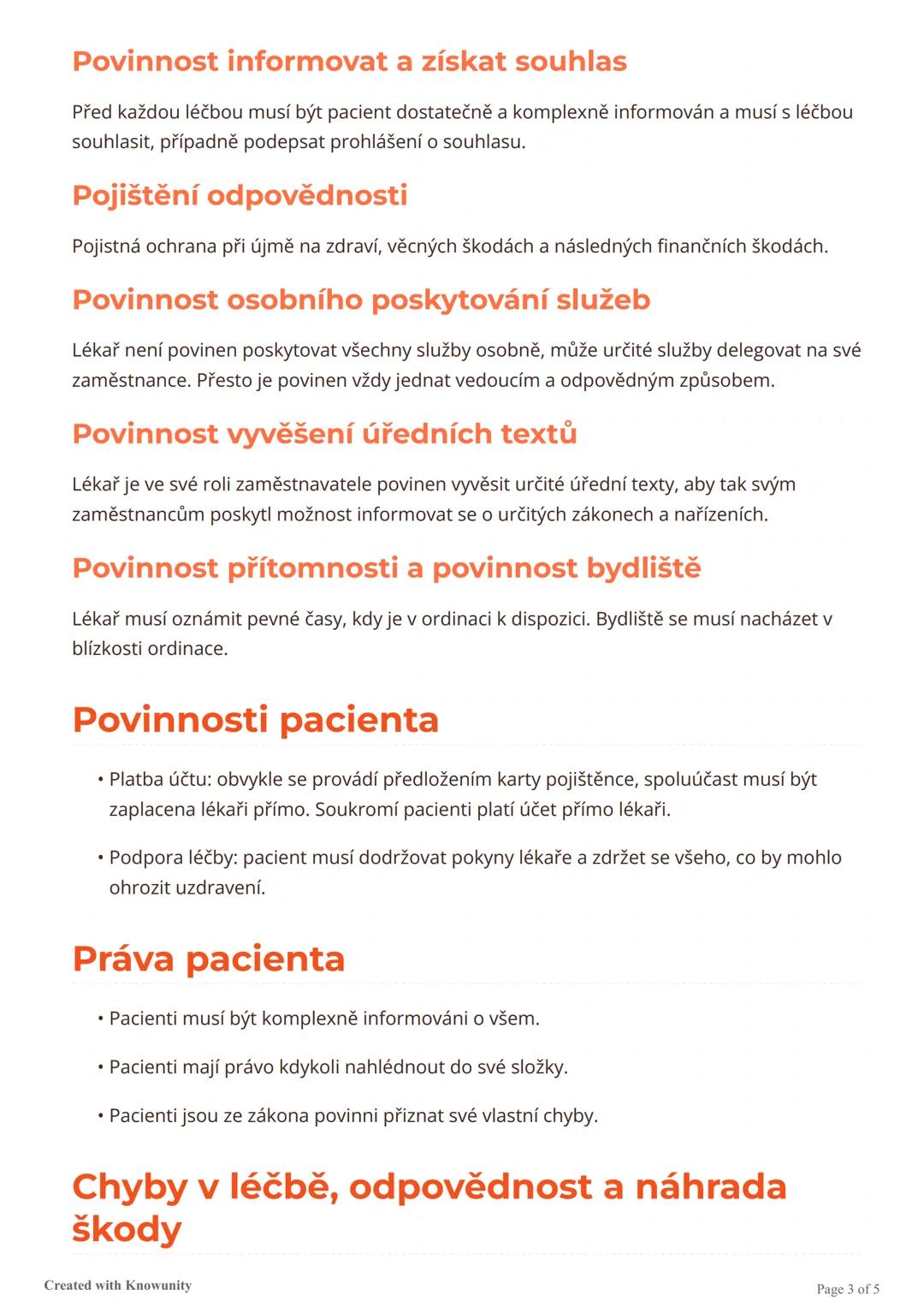 # Smlouva o léčbě

Přehled právních aspektů smlouvy o léčbě mezi lékařem a pacientem, včetně povinností
obou stran, práv pacienta a odpovědn