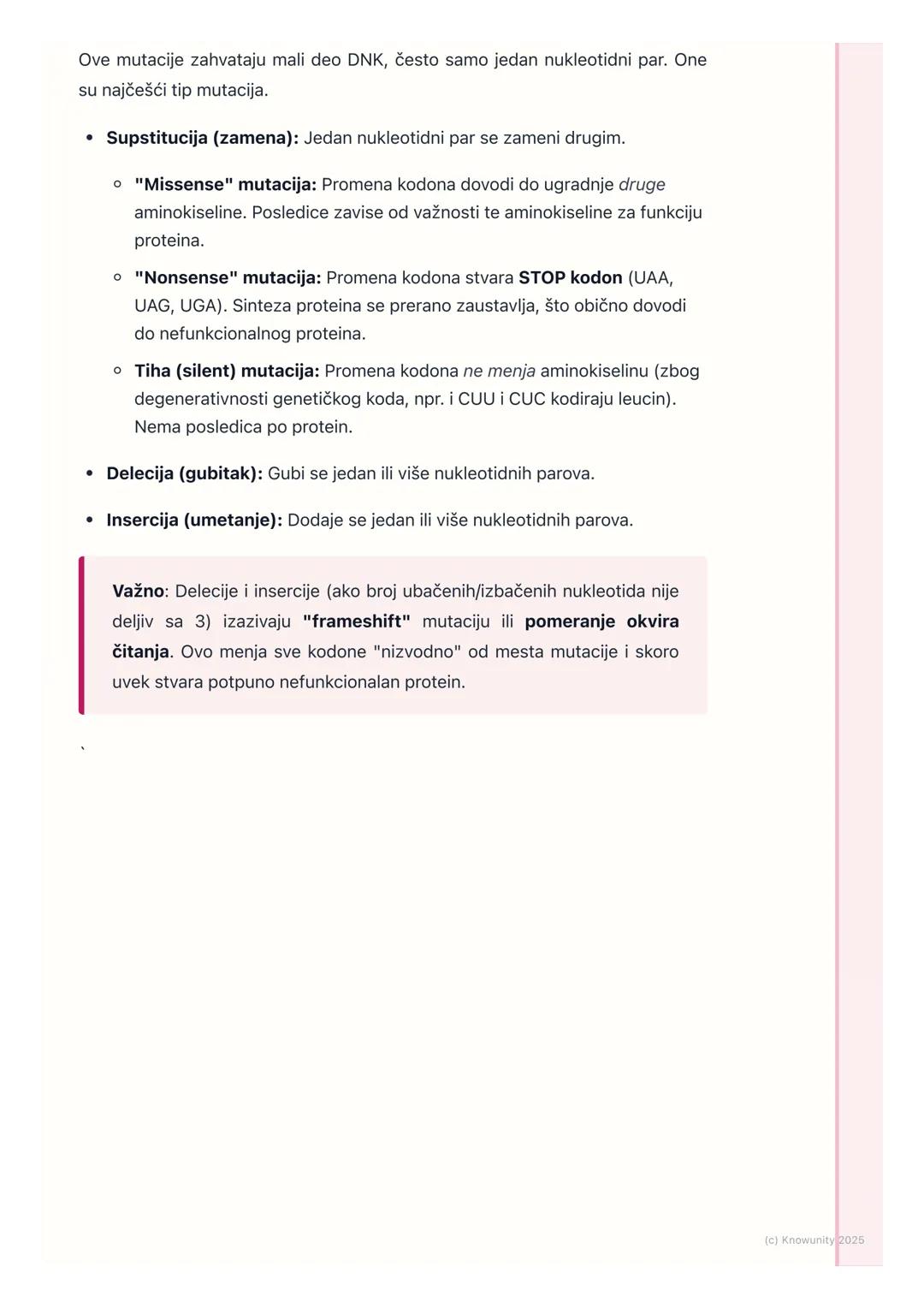 # Mutacije

Uvod u mutacije

Mutacije su trajne promene u genetičkom materijalu (DNK ili RNK). One su
osnovni izvor genetičke varijabilnosti