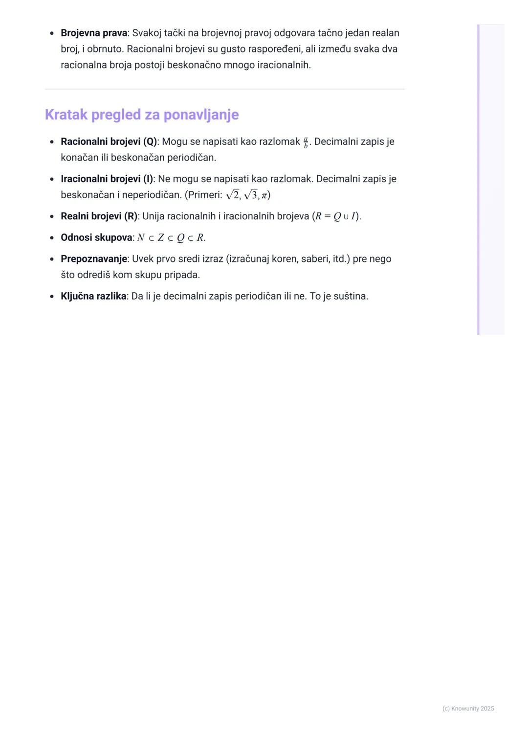 # Iracionalni brojevi i realni brojevi

Uvod u iracionalne i realne brojeve

Do sada smo radili sa racionalnim brojevima (skup Q). To su svi