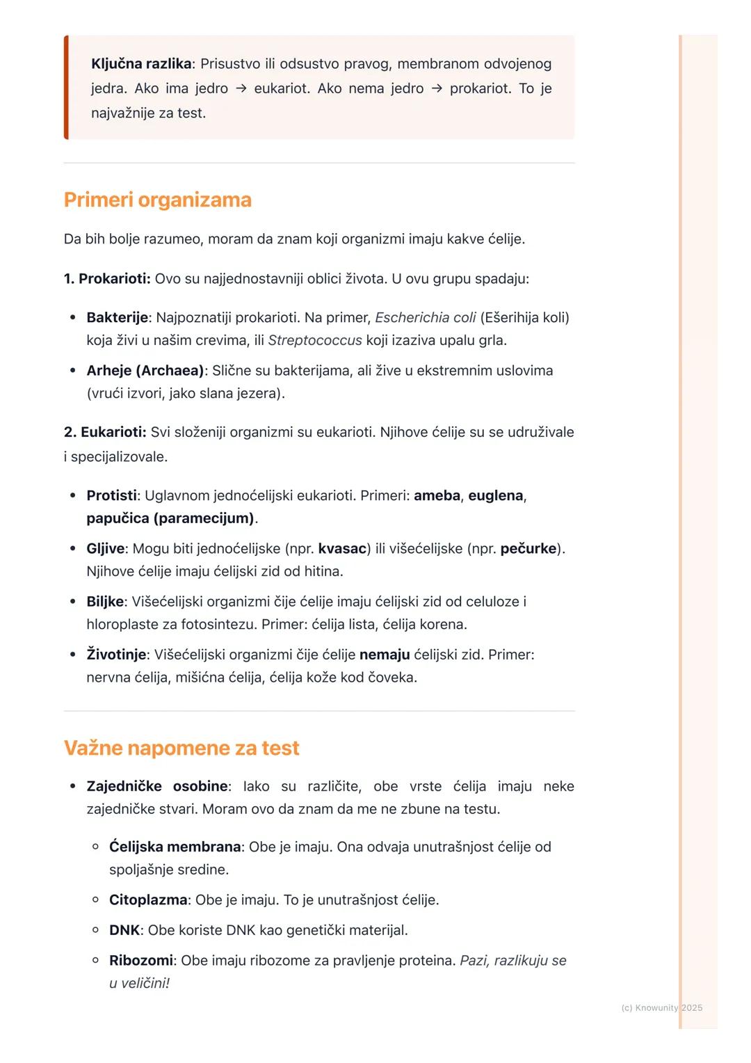 # Prokariotska i eukariotska
ćelija

Uvod u tipove ćelija

Sva živa bića su izgrađena od ćelija. Ćelija je osnovna jedinica života. Ipak, ni