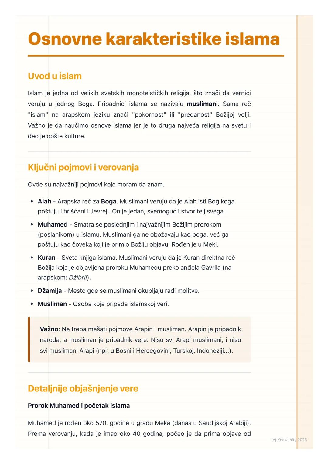 Osnovne karakteristike islama