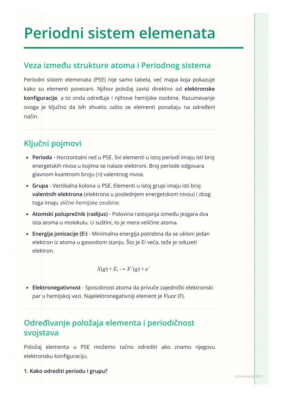 # Periodni sistem elemenata

Veza između strukture atoma i Periodnog sistema

Periodni sistem elemenata (PSE) nije samo tabela, već mapa koj