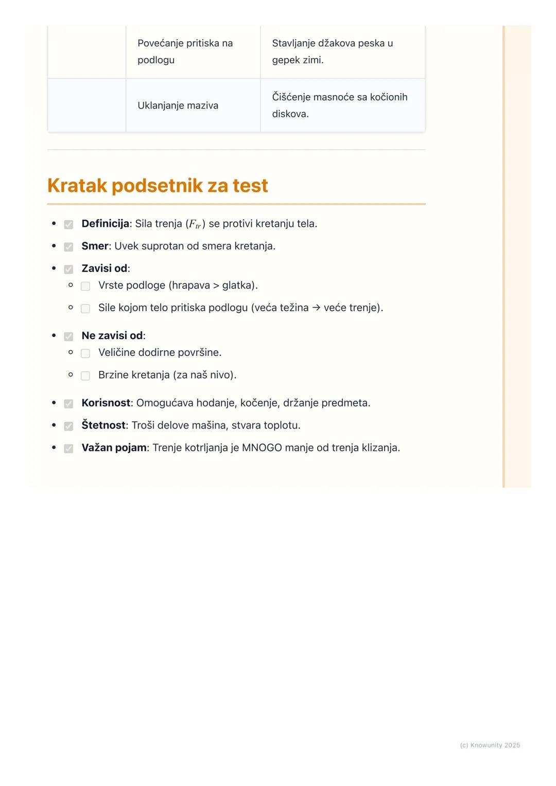 # Sila trenja

Uvod u silu trenja

Sila trenja je sila koja se javlja kada su dva tela u kontaktu i jedno se kreće ili
pokušava da se kreće 