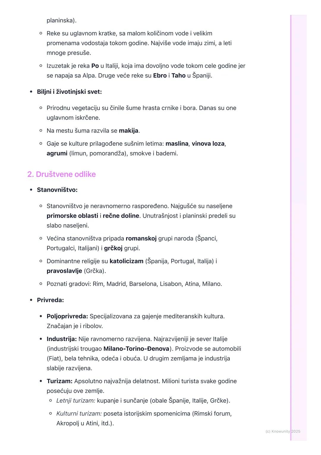 # Južna Evropa

Uvod u Južnu Evropu

Južna Evropa obuhvata države koje se nalaze na tri velika poluostrva u
Sredozemnom moru: Pirinejskom, A