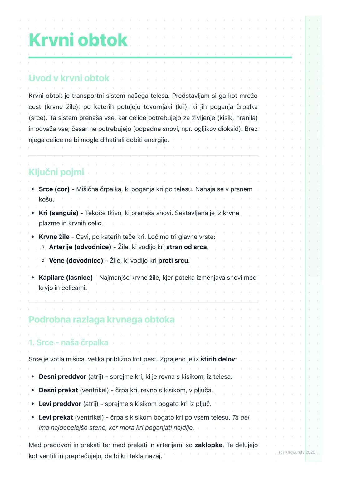 # Krvni obtok

Uvod v krvni obtok

Krvni obtok je transportni sistem našega telesa. Predstavljam si ga kot mrežo
cest (krvne žile), po kater