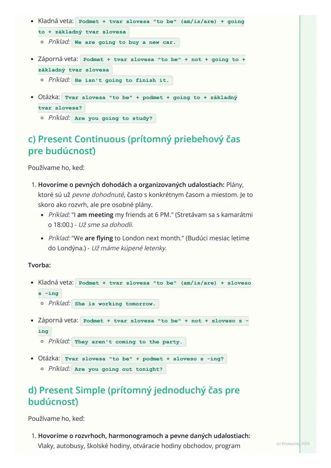 # Budúce časy (Future Forms)

1. Prehľad / Úvod

V angličtine nemáme len jeden spôsob, ako hovoriť o budúcnosti. Je dôležité
vedieť, kedy po