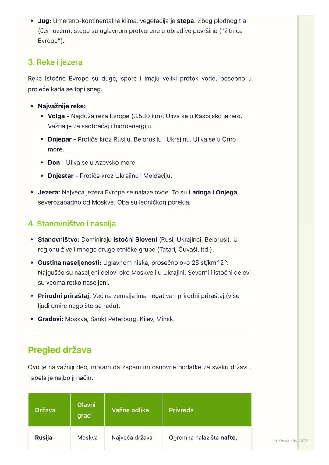 # Istočna Evropa

## Uvod u Istočnu Evropu

Istočna Evropa je najveća regija Evrope. Prostire se od Baltičkog mora na
severu do Crnog mora i