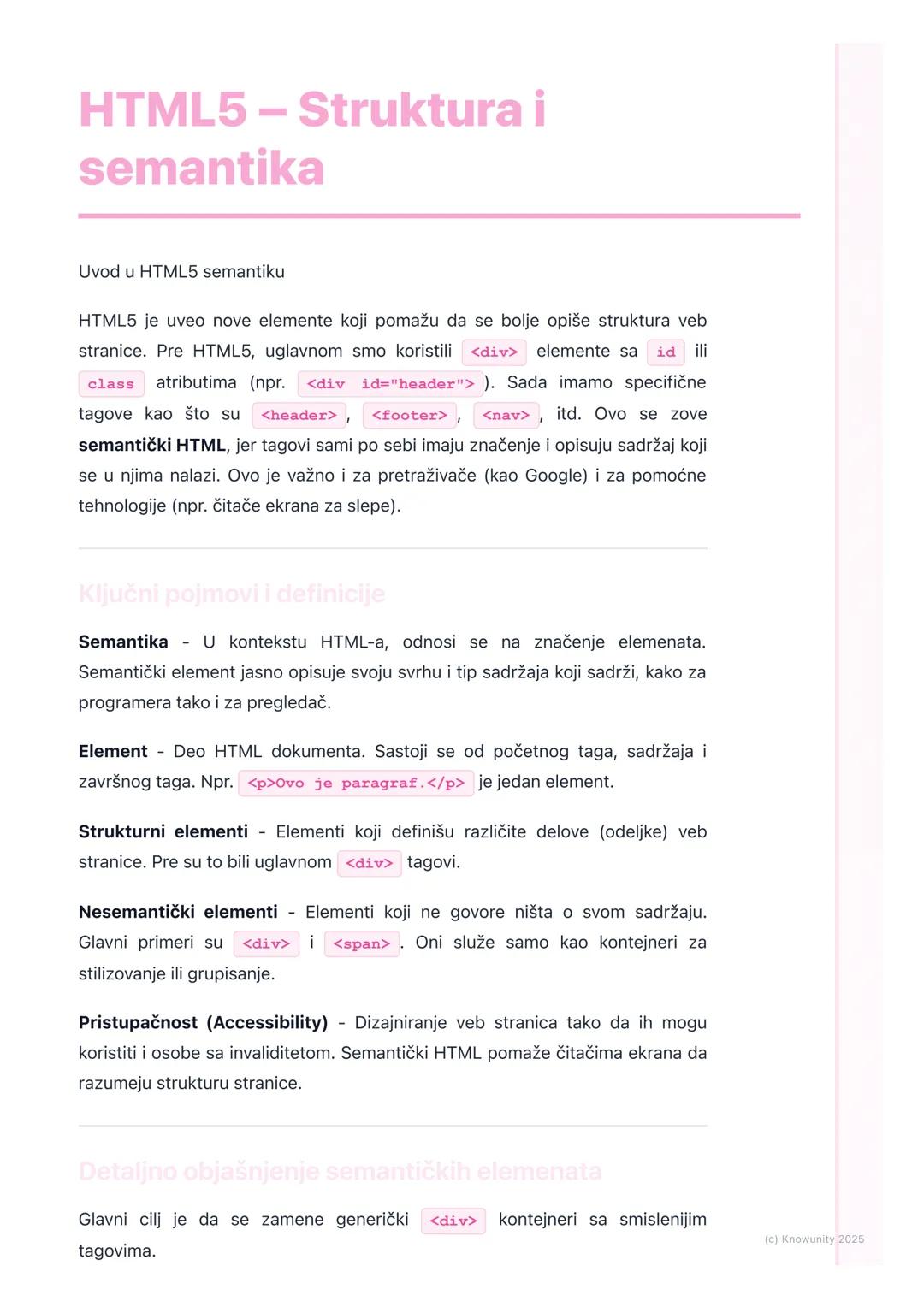 HTML5 – Struktura i semantika