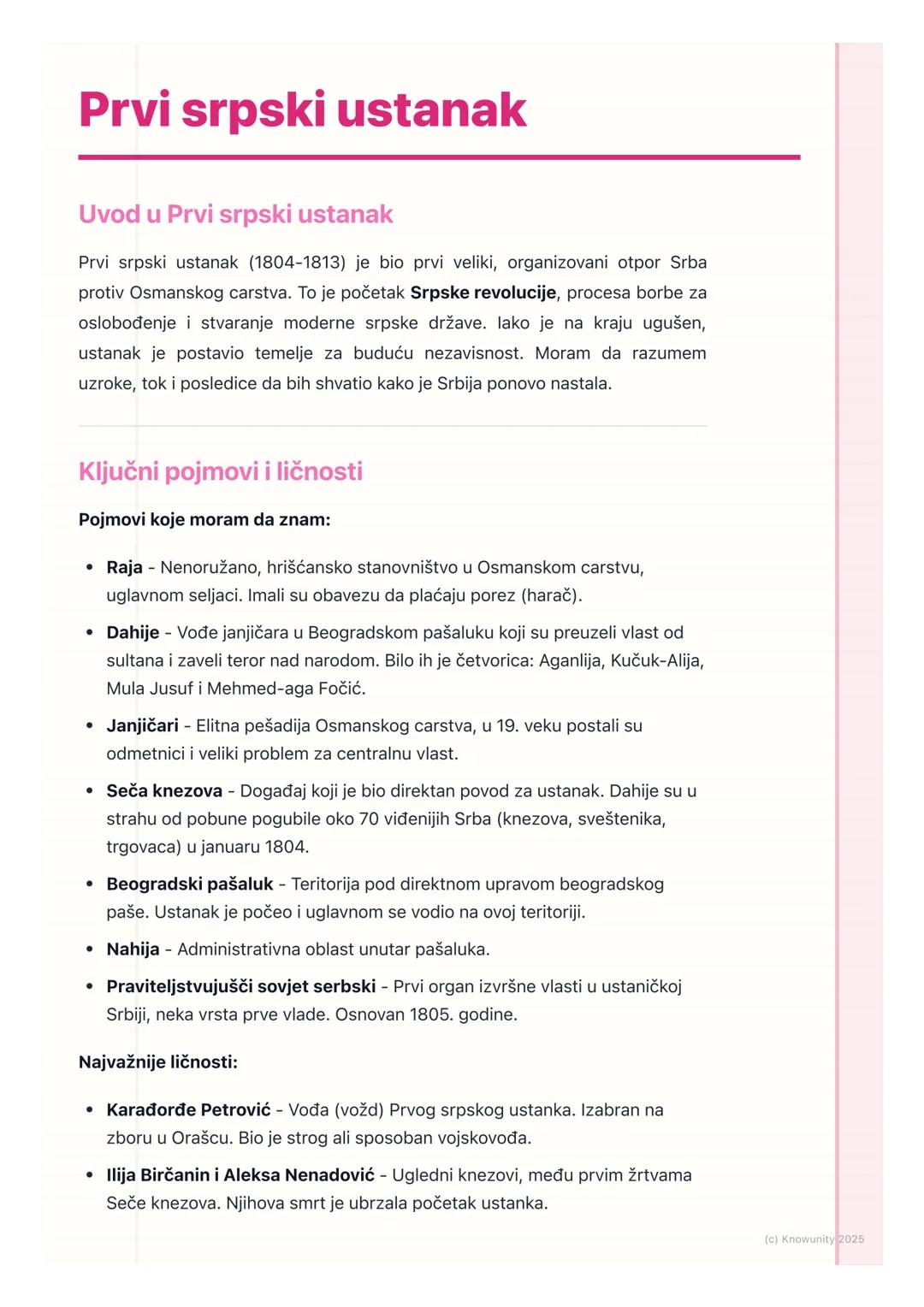 # Prvi srpski ustanak

Uvod u Prvi srpski ustanak

Prvi srpski ustanak (1804-1813) je bio prvi veliki, organizovani otpor Srba
protiv Osmans