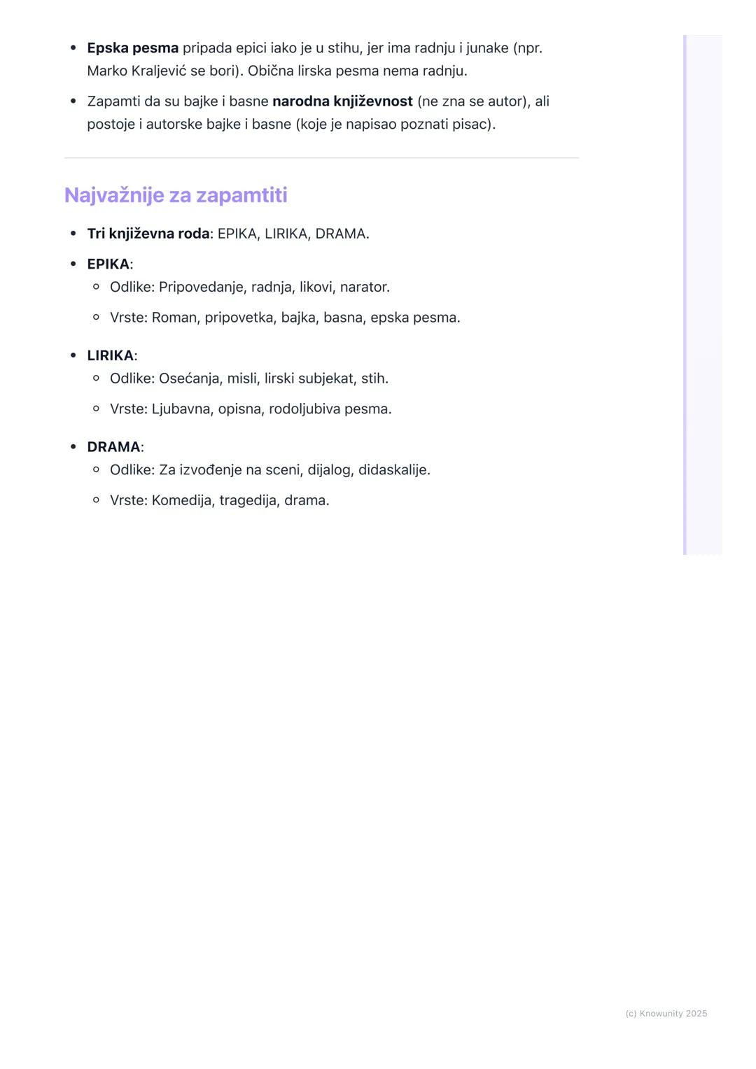 # Književni rodovi i vrste

Uvod u književne rodove

Sva književna dela koja čitamo mogu da se podele u tri velike grupe. Te grupe
se zovu k