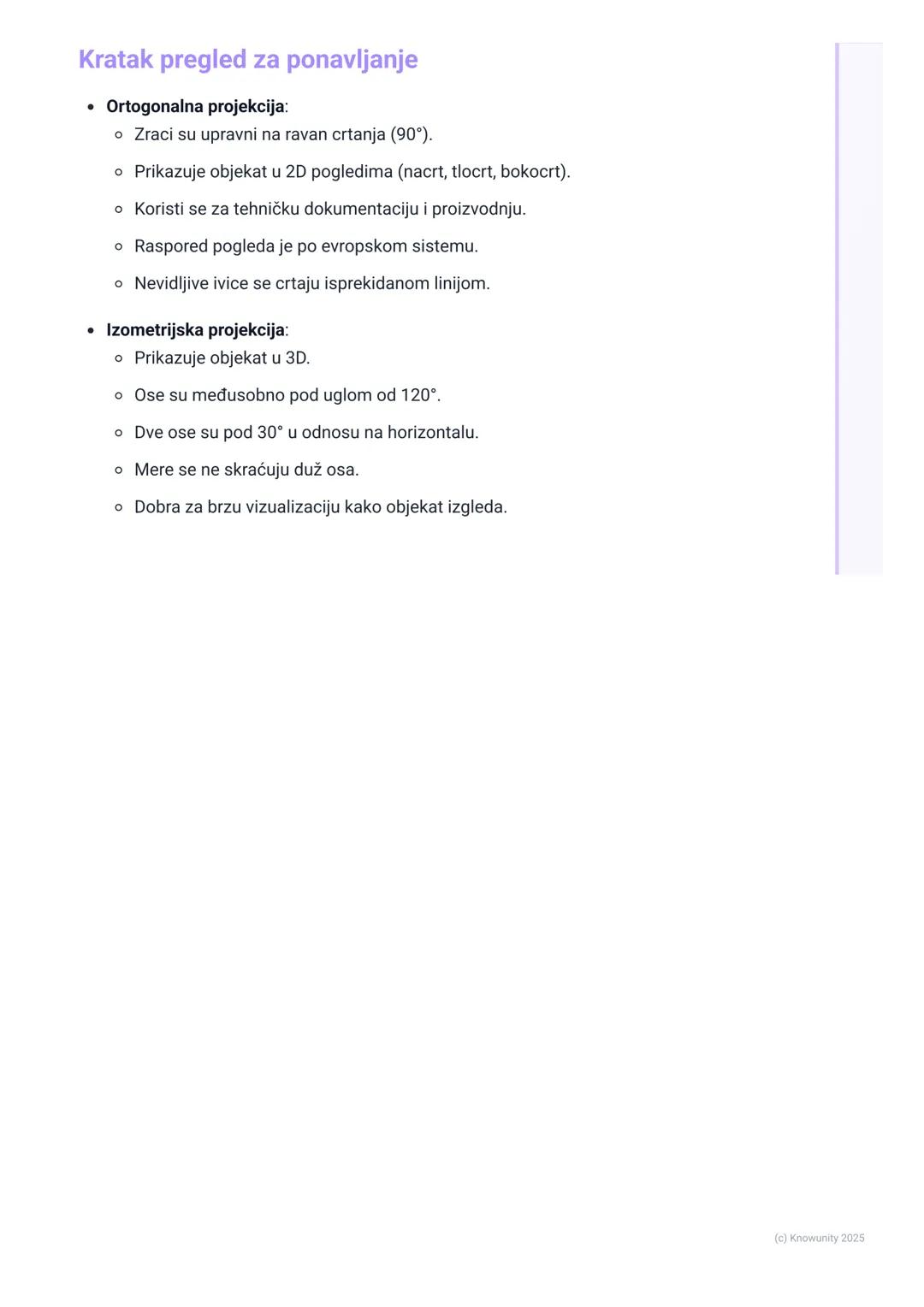 # 1.2. Ortogonalna i izometrijska
projekcija

Uvod u projekcije

Projekcija je način na koji predstavljamo trodimenzionalne (3D) objekte na
