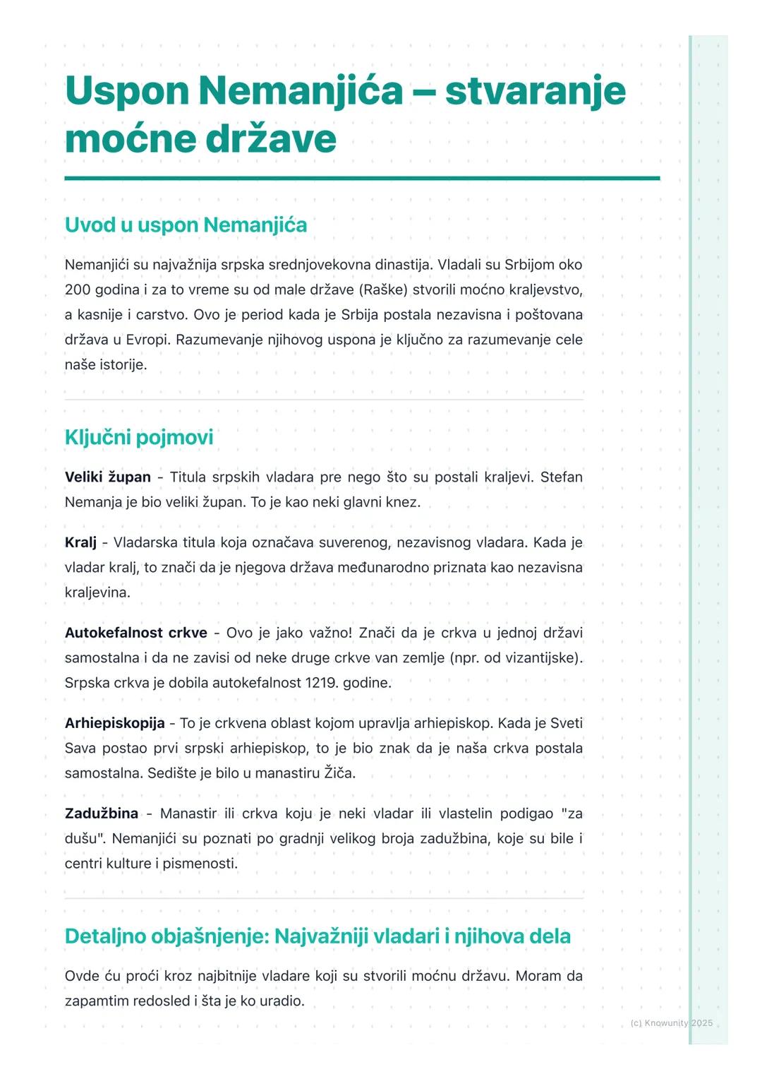 Uspon Nemanjića – stvaranje moćne države