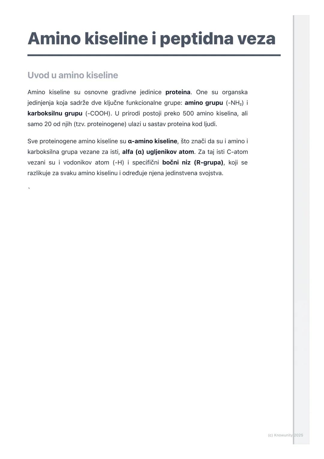 Amino kiseline i peptidna veza