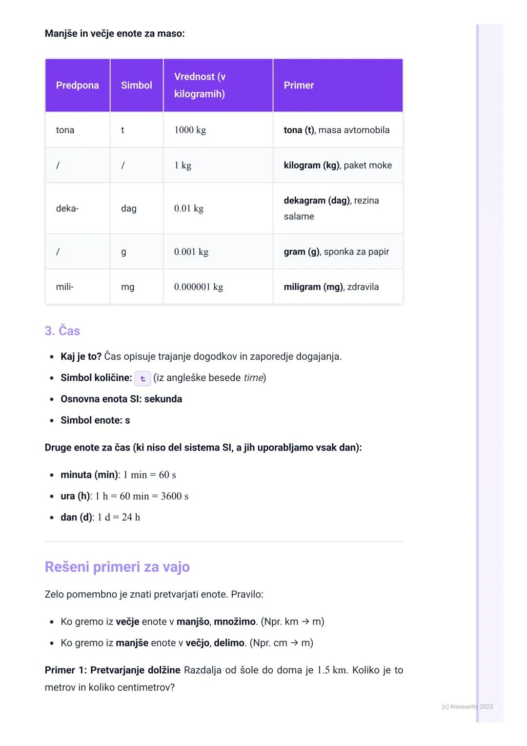 # Fizikalne količine in enote

Uvod v merjenje

V fiziki vse poskušamo izmeriti. Merjenje pomeni, da neko lastnost telesa (npr.
dolžino mize