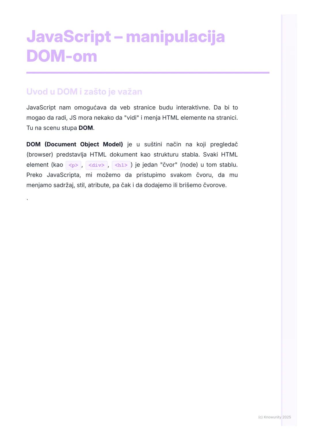 JavaScript – manipulacija DOM-om