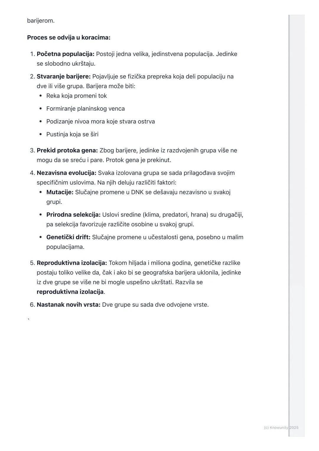 # Nastanak vrsta (Specijacija)

Šta je specijacija?

Specijacija je evolutivni proces nastanka novih vrsta od već postojećih. To je
ključni 