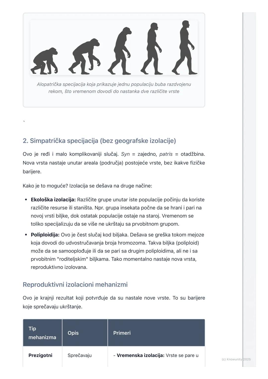 # Nastanak vrsta (Specijacija)

Šta je specijacija?

Specijacija je evolutivni proces nastanka novih vrsta od već postojećih. To je
ključni 