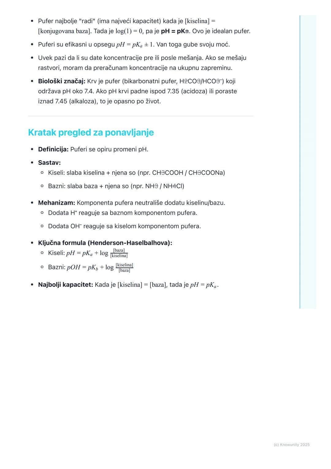 # Puferi

Šta su puferi i zašto su važni

Puferi su rastvori koji se opiru promeni pH vrednosti pri dodatku male količine
jake kiseline ili 