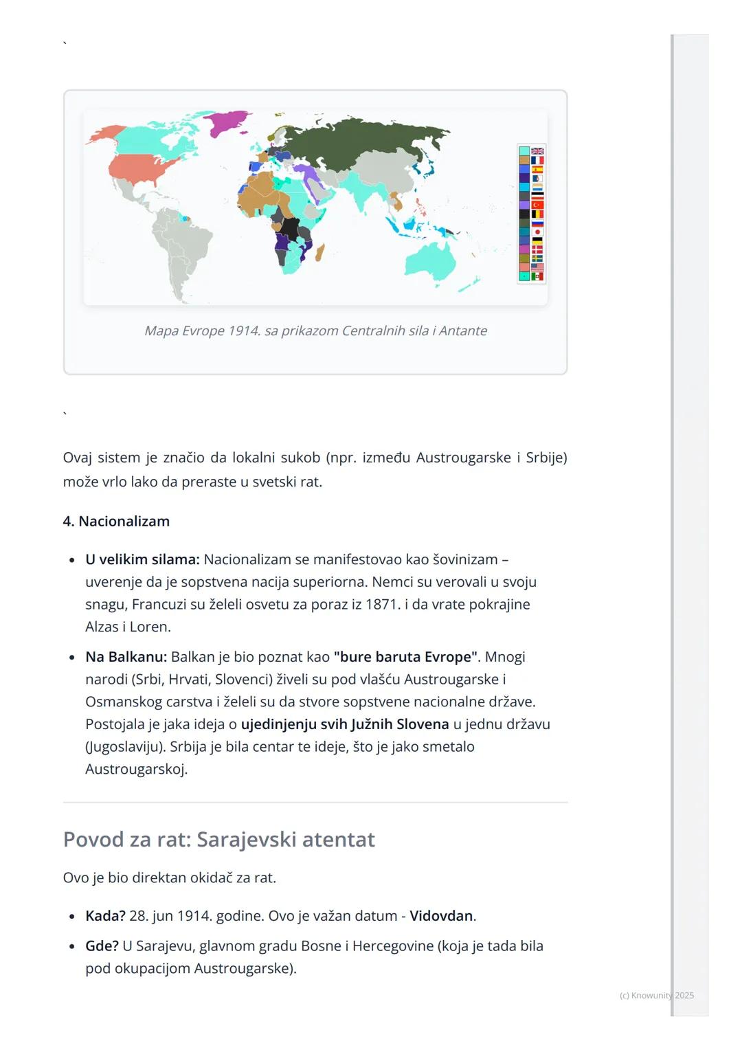# Uzroci rata i povodi
(Sarajevski atentat)

Uvod u Prvi svetski rat

Prvi svetski rat (zvali su ga i Veliki rat) bio je ogroman sukob koji 