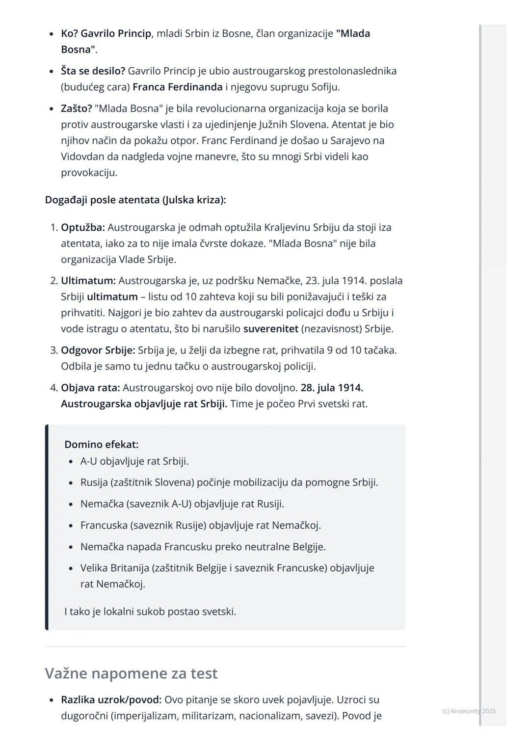 # Uzroci rata i povodi
(Sarajevski atentat)

Uvod u Prvi svetski rat

Prvi svetski rat (zvali su ga i Veliki rat) bio je ogroman sukob koji 