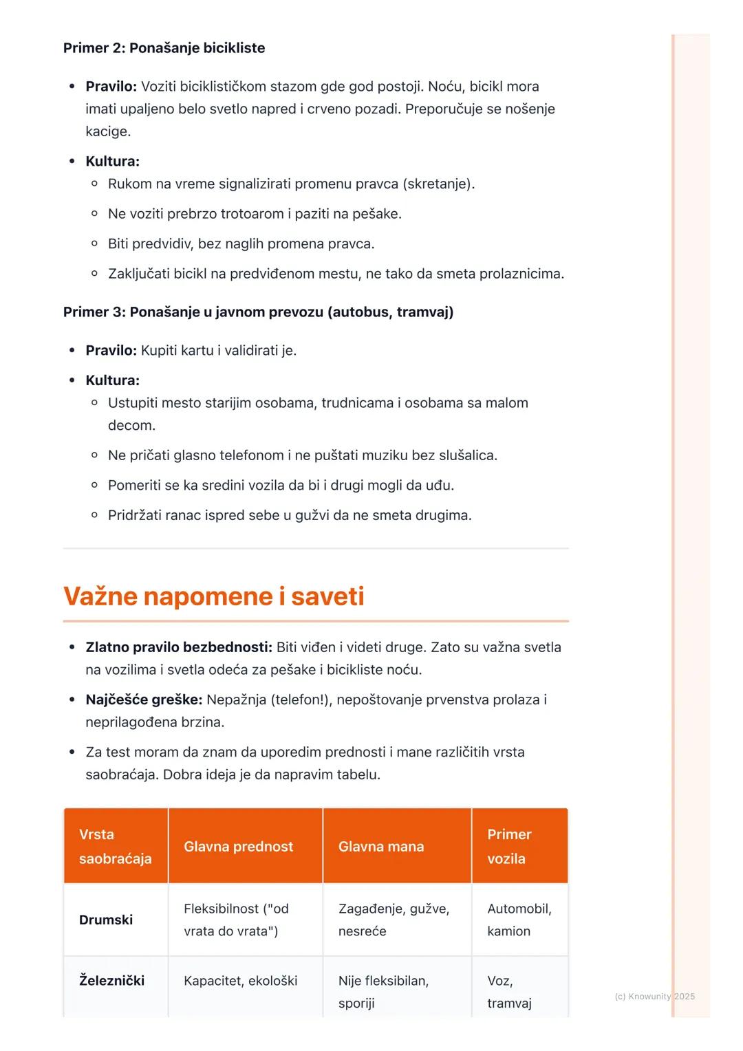 # Vrste saobraćaja i
saobraćajna kultura

## Uvod u saobraćaj

Saobraćaj je organizovano kretanje transportnih sredstava, ljudi i robe sa
je