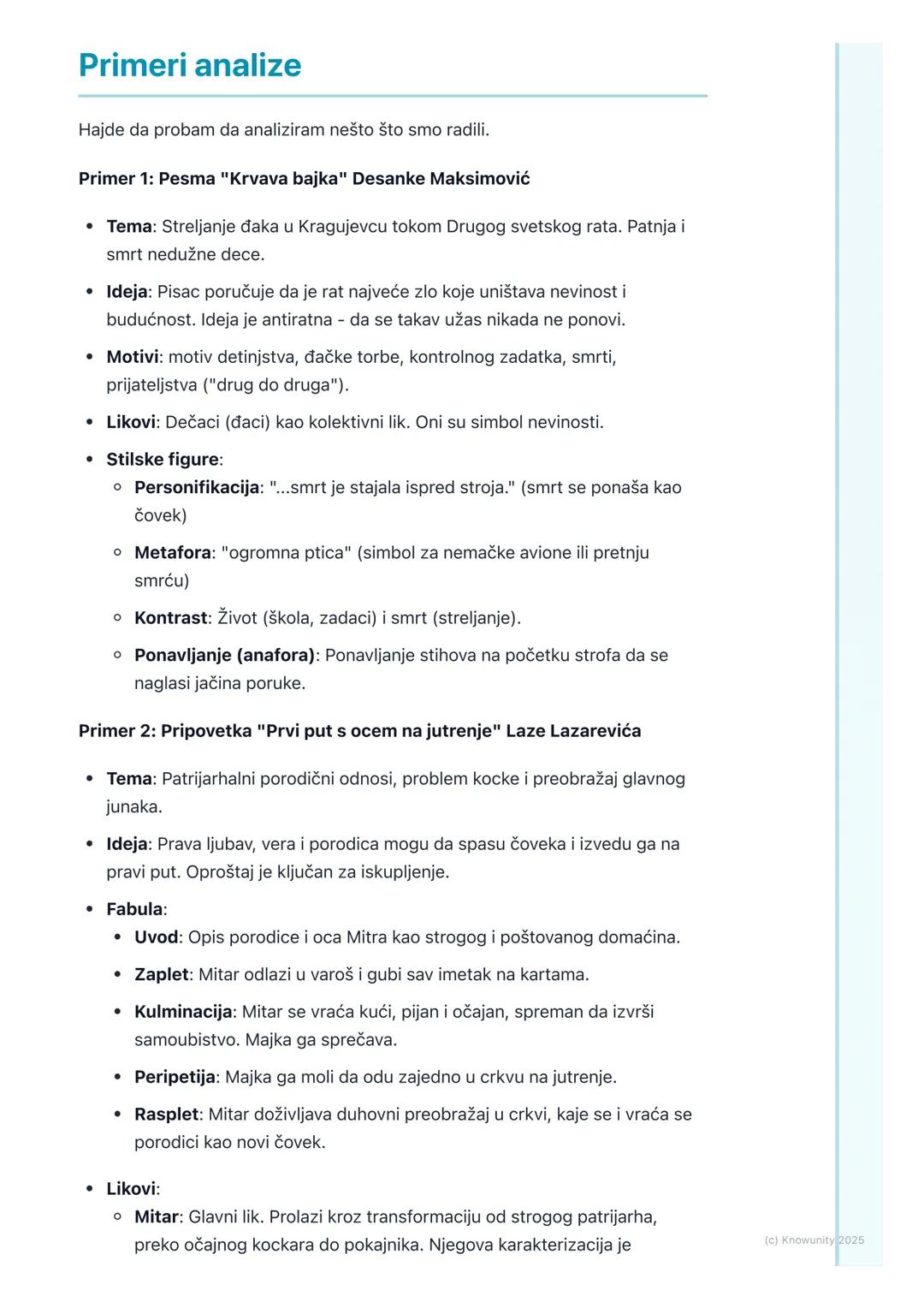 # Analiza književnog dela

## Uvod u analizu književnog dela

Analiza književnog dela je kao da smo detektivi. Čitamo delo i tražimo tragove