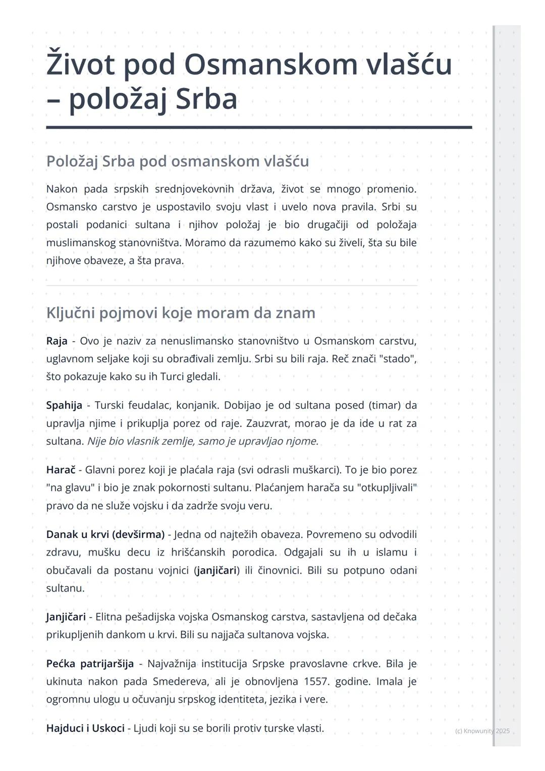 # Život pod Osmanskom vlašću
- položaj Srba

Položaj Srba pod osmanskom vlašću

Nakon pada srpskih srednjovekovnih država, život se mnogo pr