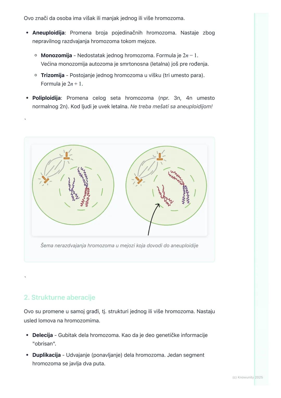# Hromozomske aberacije

Uvod u hromozomske aberacije

Hromozomske aberacije (ili mutacije) su promene u broju ili strukturi
hromozoma. One 