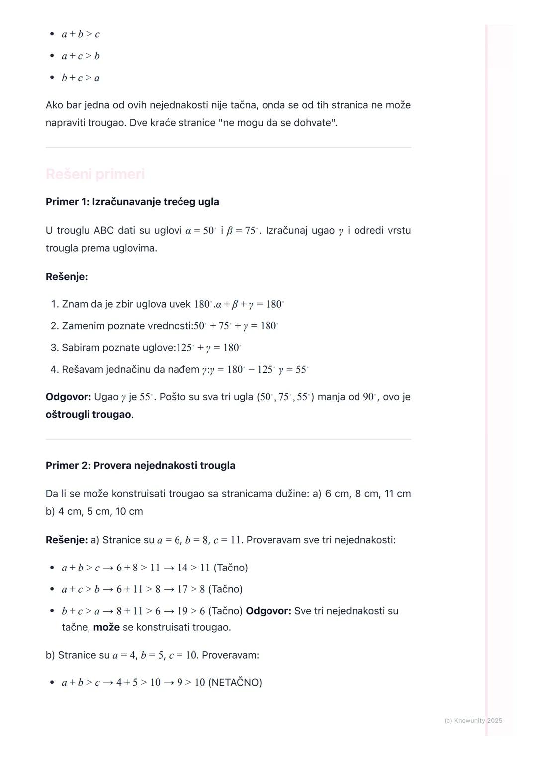 # Trougao

Šta je trougao i njegovi osnovni delovi

Trougao je geometrijska figura u ravni koja ima tri stranice, tri temena i tri
unutrašnj