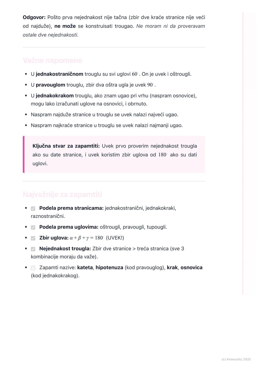 # Trougao

Šta je trougao i njegovi osnovni delovi

Trougao je geometrijska figura u ravni koja ima tri stranice, tri temena i tri
unutrašnj