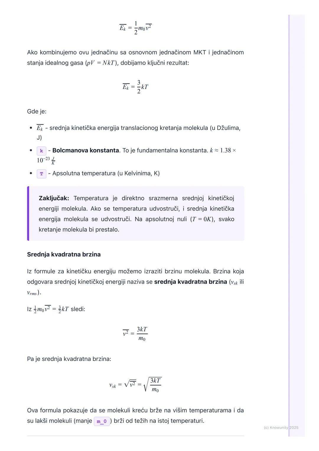 # Molekularno-kinetička teorija
gasova

Uvod u molekularno-kinetičku teoriju

Molekularno-kinetička teorija (MKT) objašnjava makroskopske os