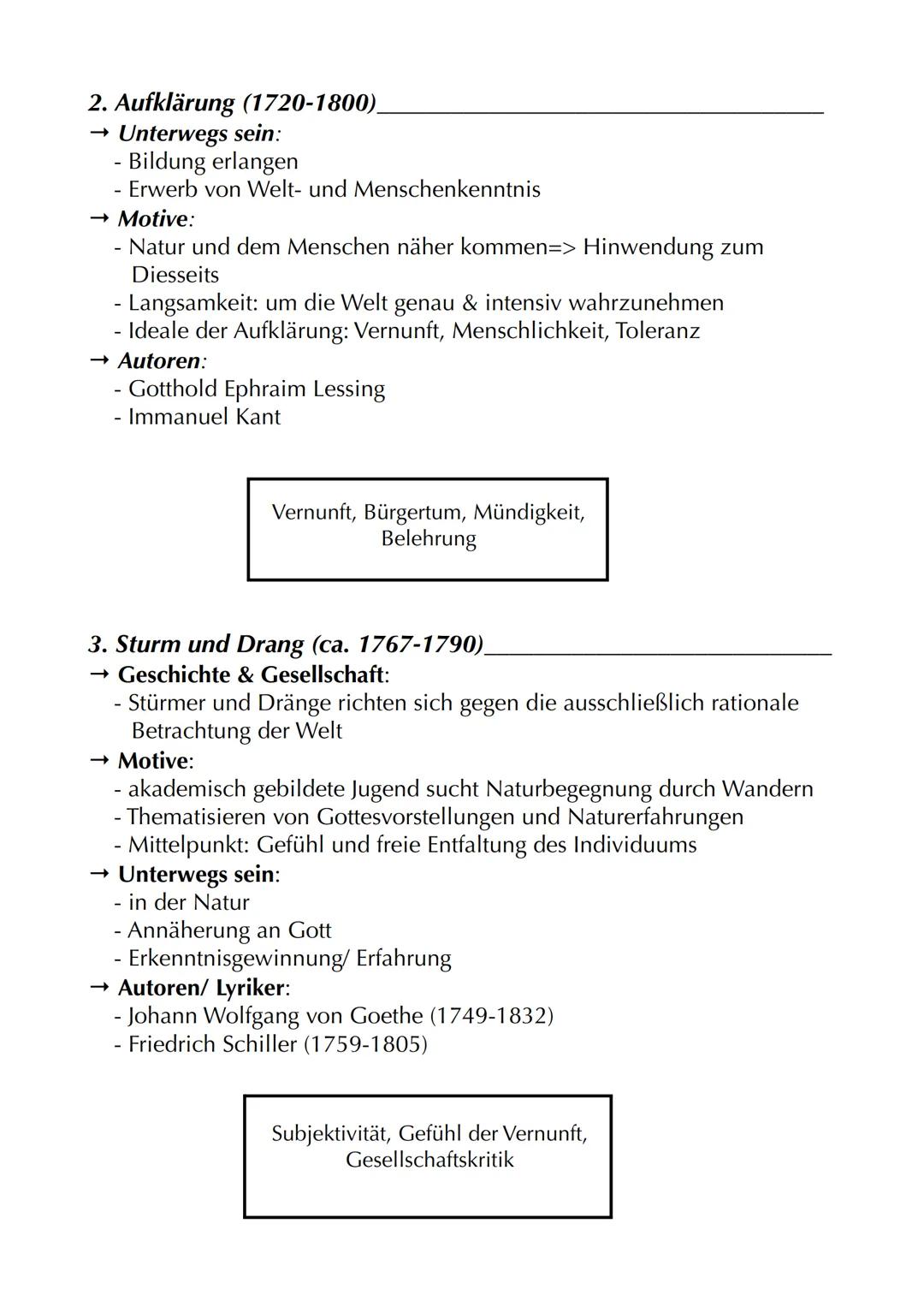 Lyrik: „Unterwegs sein"

Motive
→ Sehnsucht, Heimweh, Fernweh
→ Unterwegs sein als Entwicklungsprozess
→ "Sehnsuchtsland": Italien
→ Unterwe