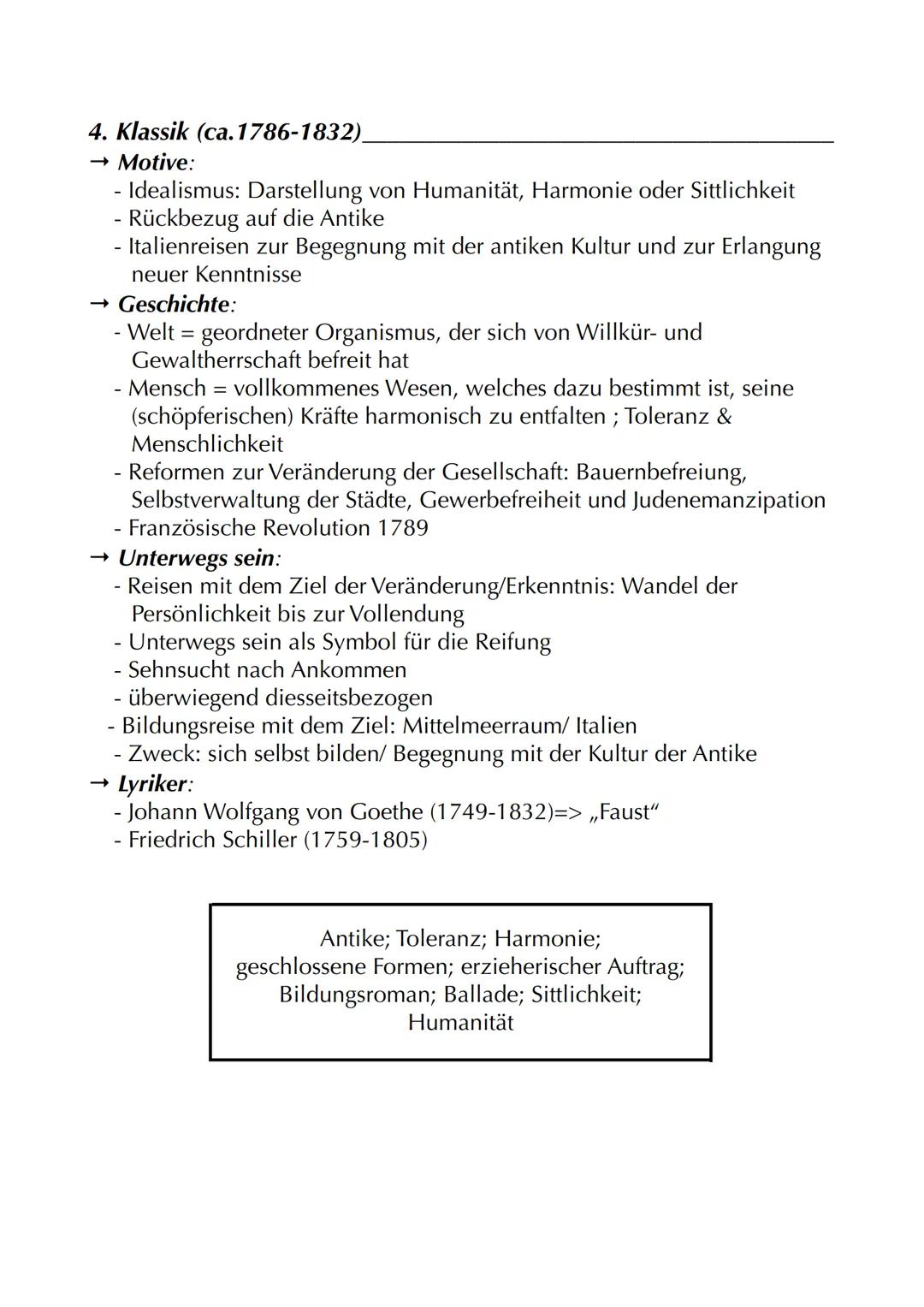 Lyrik: „Unterwegs sein"

Motive
→ Sehnsucht, Heimweh, Fernweh
→ Unterwegs sein als Entwicklungsprozess
→ "Sehnsuchtsland": Italien
→ Unterwe