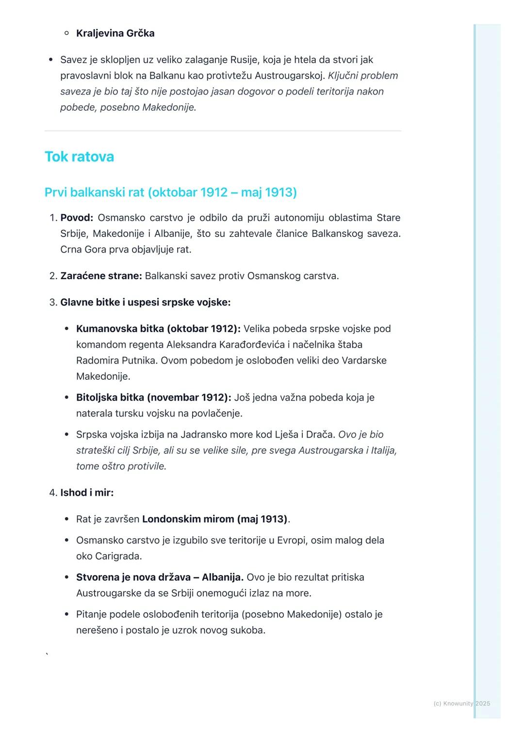 # Balkanski ratovi

## Opšti kontekst i uzroci

Balkanski ratovi (1912-1913) su ključni događaji koji su prethodili Prvom
svetskom ratu. Deš