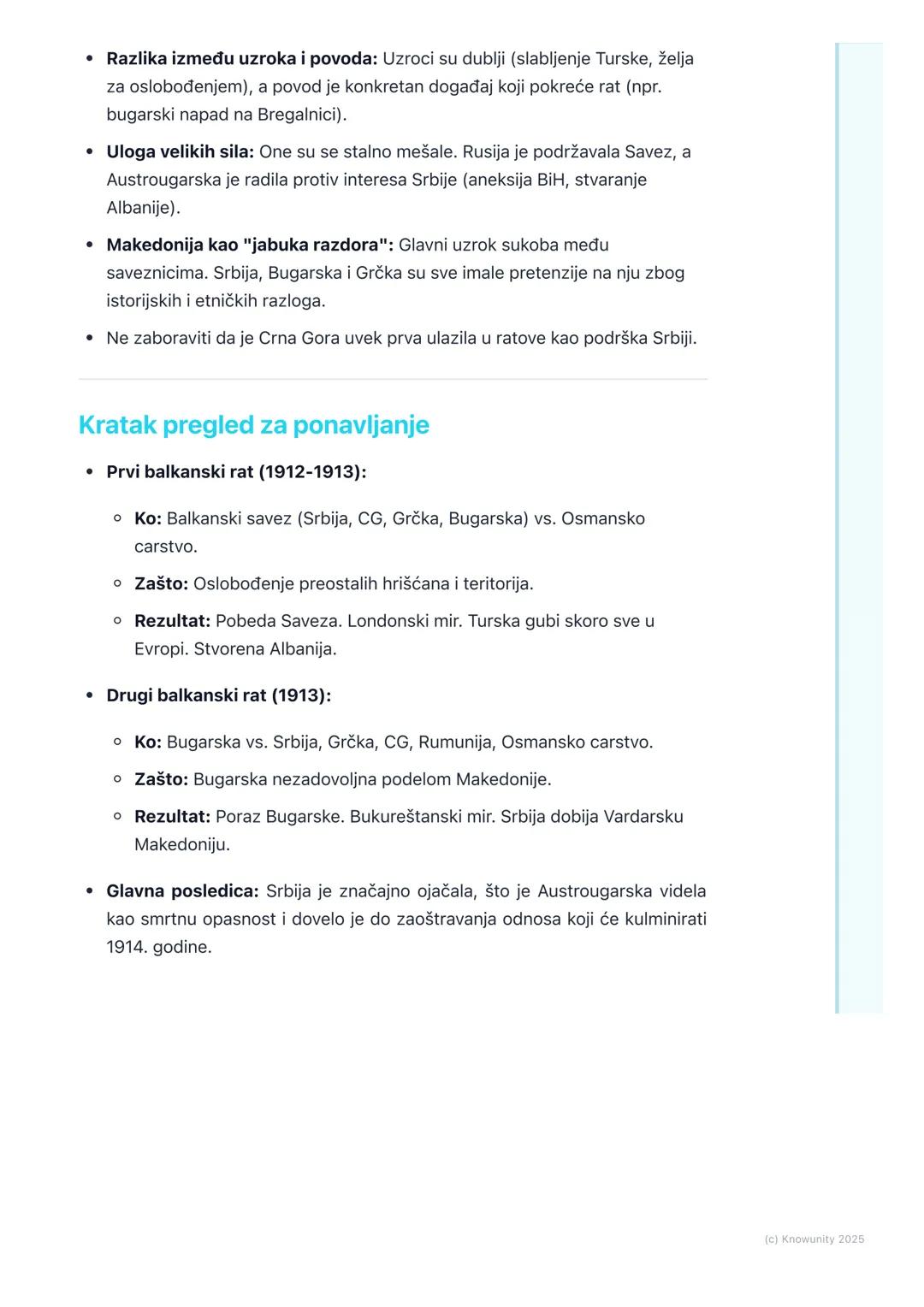 # Balkanski ratovi

## Opšti kontekst i uzroci

Balkanski ratovi (1912-1913) su ključni događaji koji su prethodili Prvom
svetskom ratu. Deš