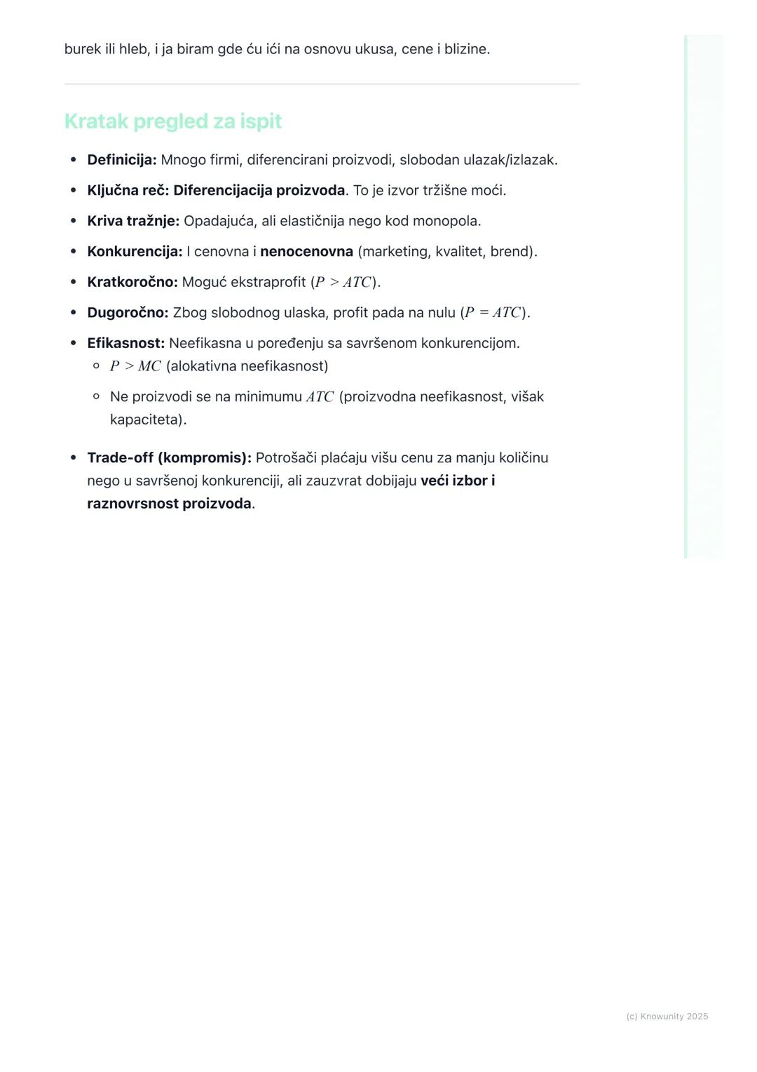 # Monopolistička konkurencija

Uvod u monopolističku konkurenciju

Ovo je tržišna struktura koja se nalazi između savršene konkurencije i či