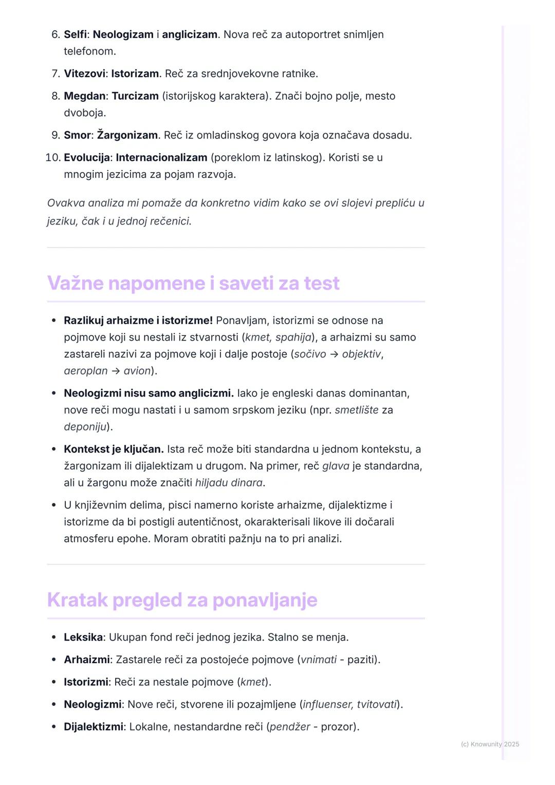 # Leksika srpskog jezika (slojevi i
promene)

Uvod u leksiku i njene promene

Leksika jednog jezika je skup svih reči koje se u njemu korist