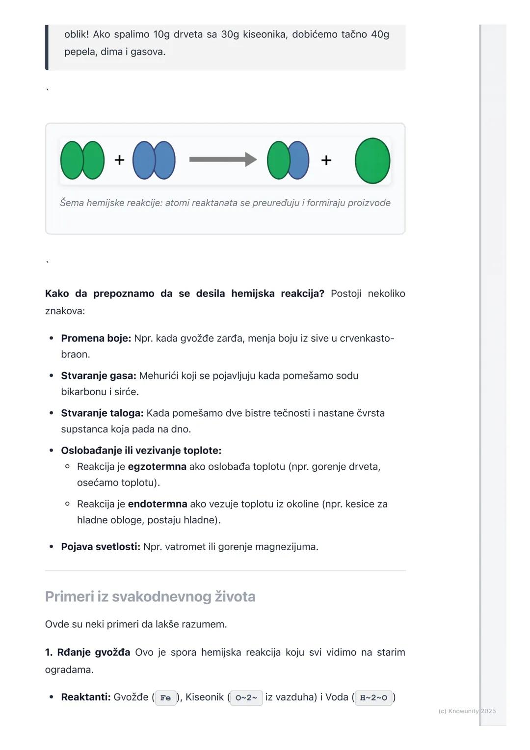 # Šta je hemijska reakcija?

Šta je to hemijska reakcija?

Hemijska reakcija je proces u kojem se početne supstance menjaju i pretvaraju
u p