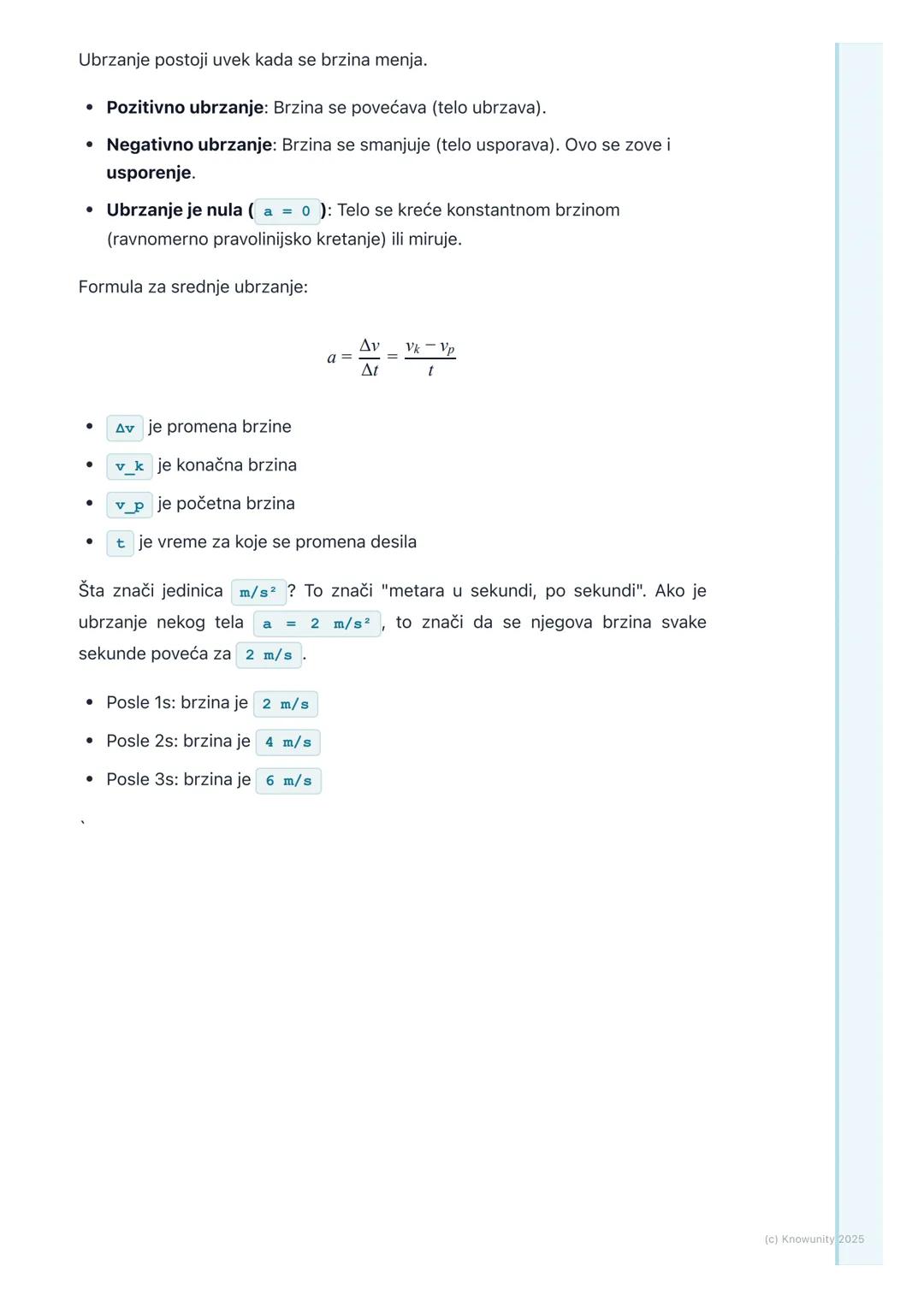# Brzina i ubrzanje

# Uvod u brzinu i ubrzanje

Kinematika opisuje kretanje tela, a da ne ulazi u to zašto se kreću (to je
dinamika). Dva o