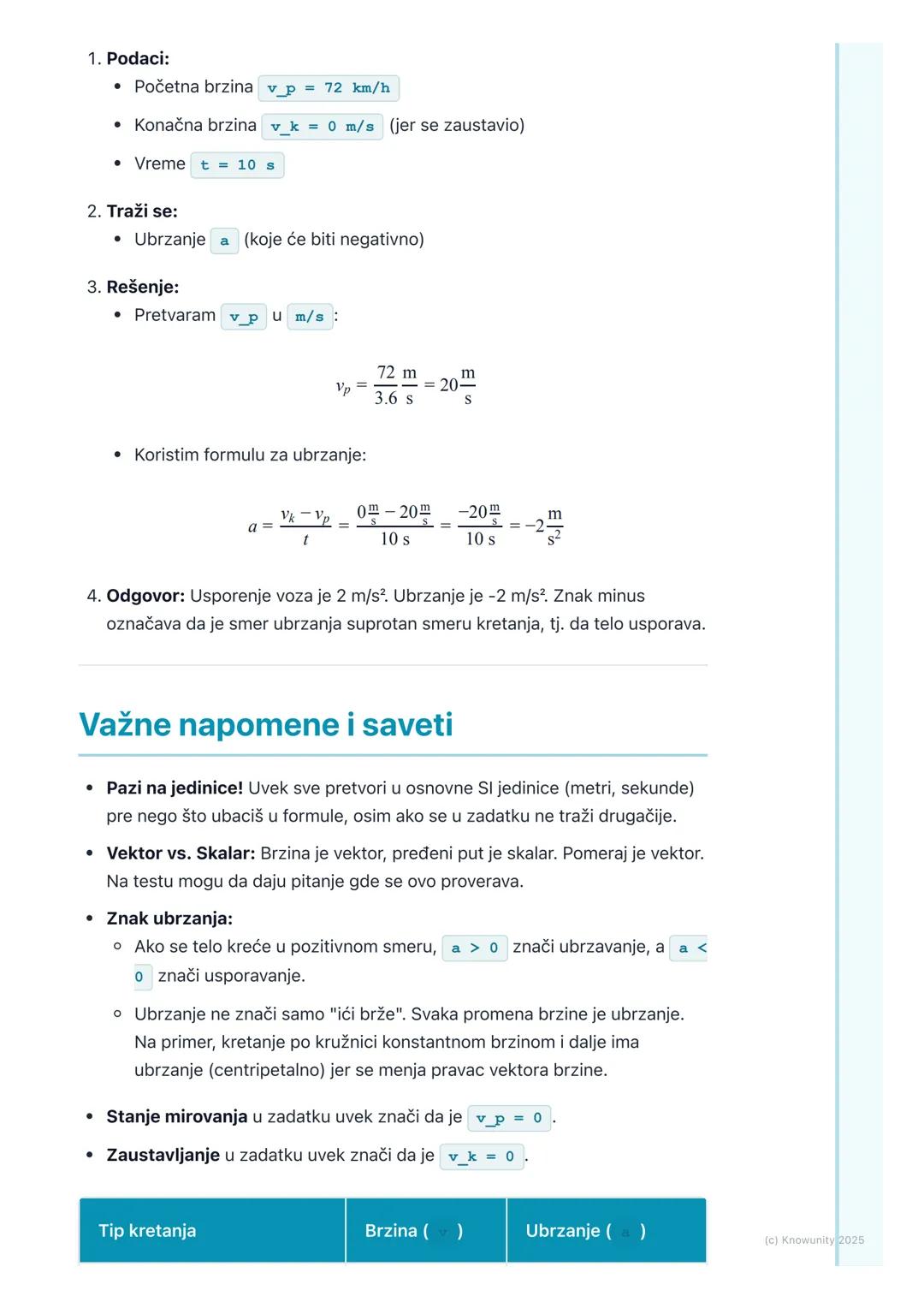# Brzina i ubrzanje

# Uvod u brzinu i ubrzanje

Kinematika opisuje kretanje tela, a da ne ulazi u to zašto se kreću (to je
dinamika). Dva o