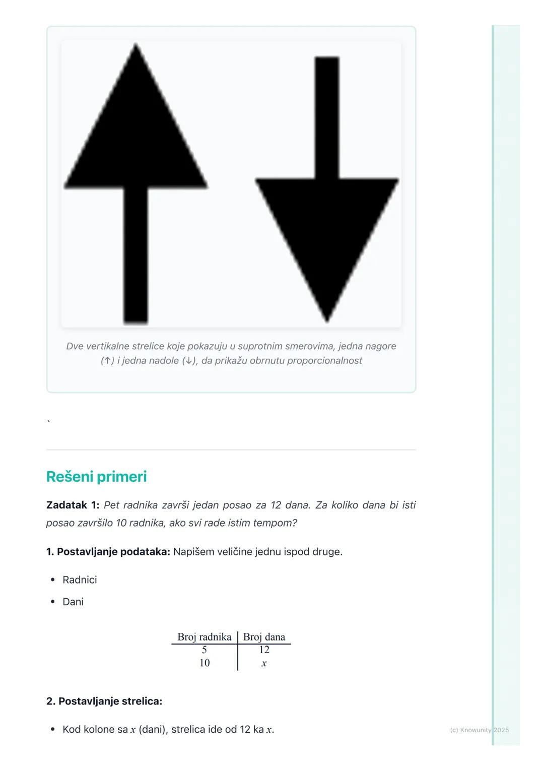 # Obrnuta proporcionalnost

Šta je obrnuta proporcionalnost?

Obrnuto proporcionalne veličine su dve veličine koje su zavisne jedna od
druge