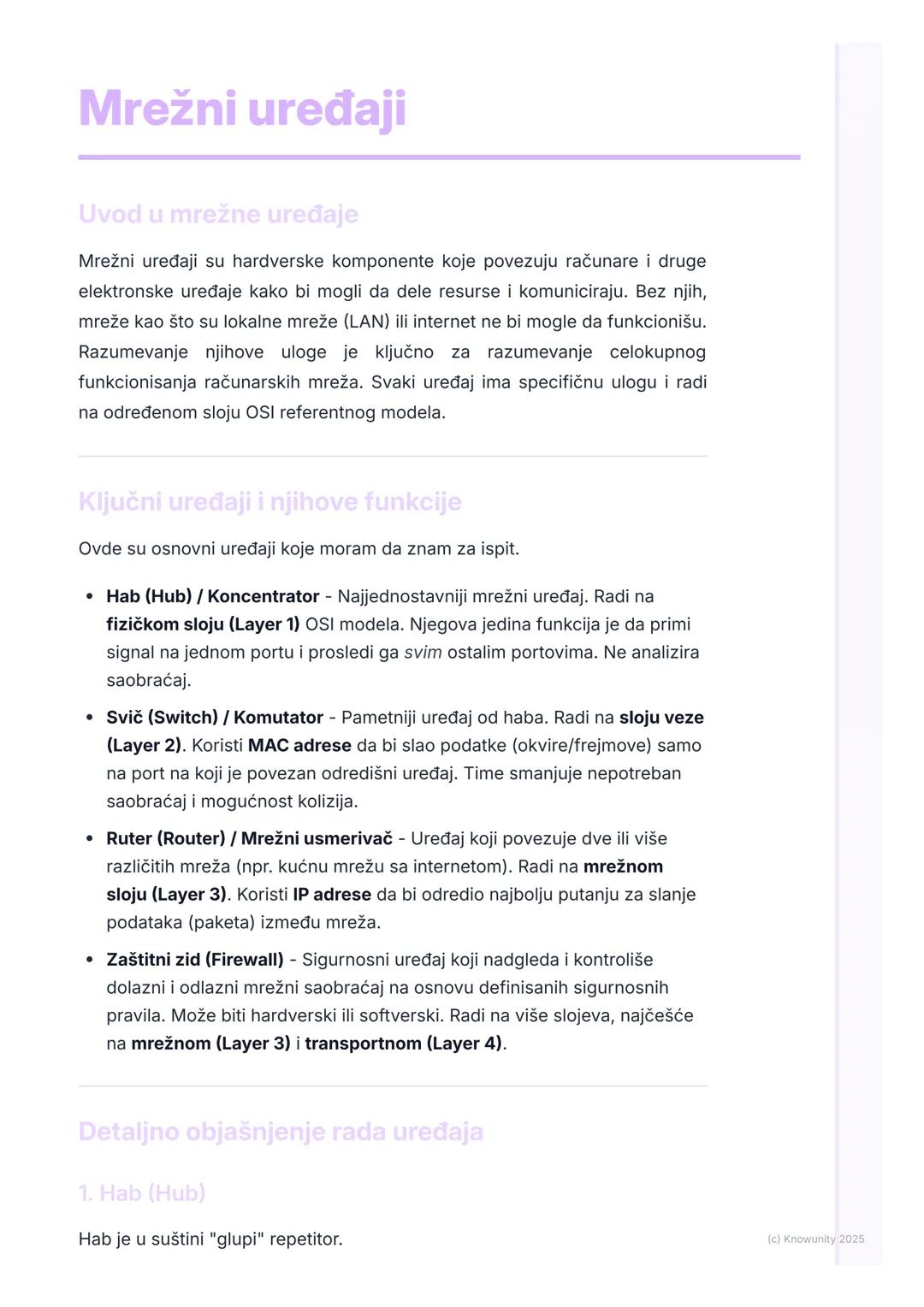 # Mrežni uređaji

Uvod u mrežne uređaje

Mrežni uređaji su hardverske komponente koje povezuju računare i druge
elektronske uređaje kako bi 