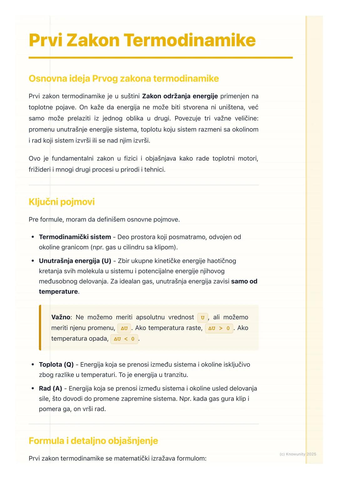 # Prvi Zakon Termodinamike

Osnovna ideja Prvog zakona termodinamike

Prvi zakon termodinamike je u suštini Zakon održanja energije primenje