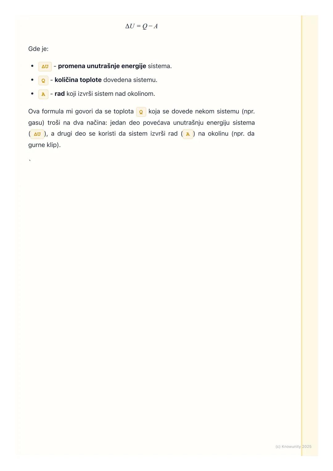 # Prvi Zakon Termodinamike

Osnovna ideja Prvog zakona termodinamike

Prvi zakon termodinamike je u suštini Zakon održanja energije primenje