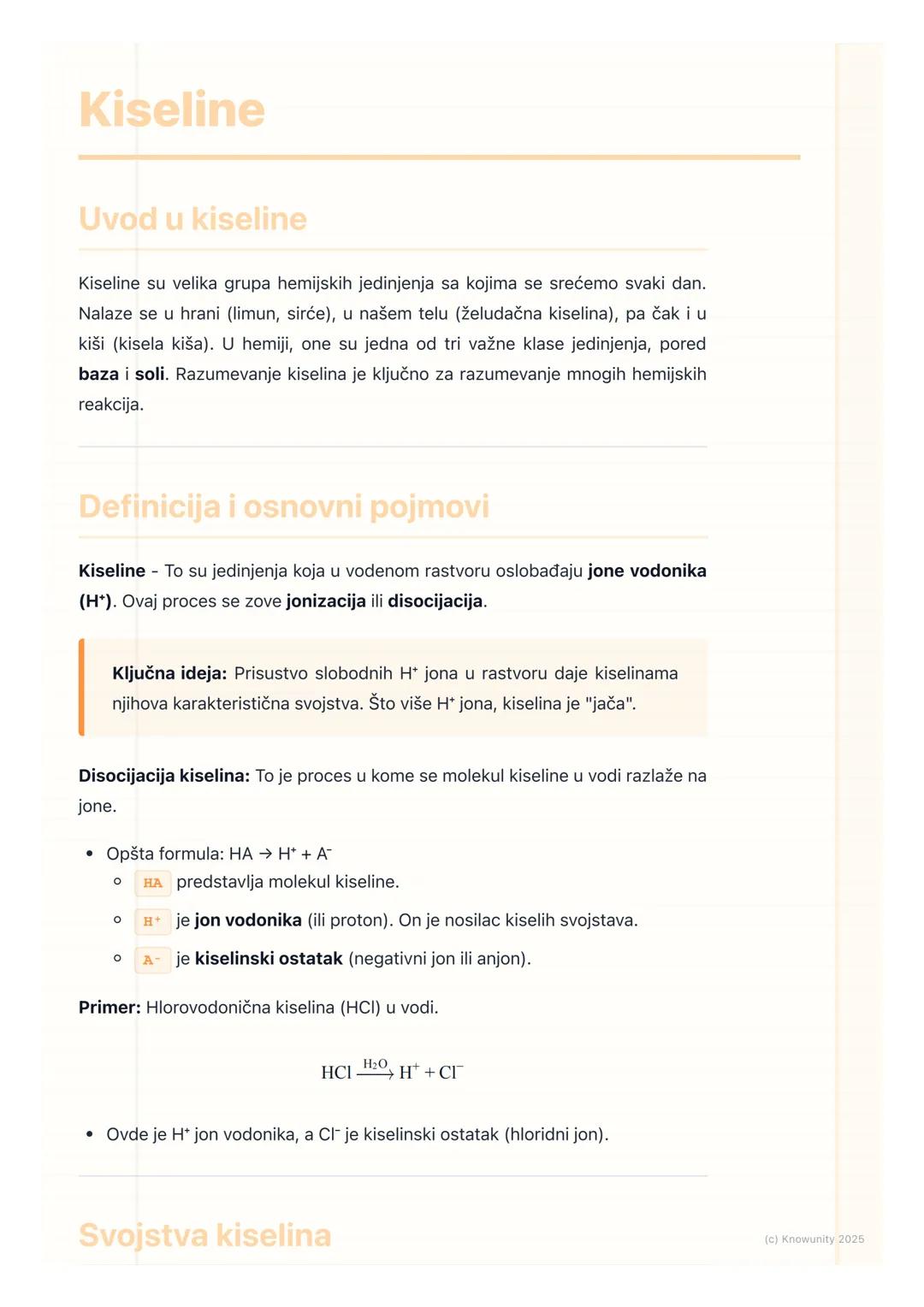 # Kiseline

## Uvod u kiseline

Kiseline su velika grupa hemijskih jedinjenja sa kojima se srećemo svaki dan.
Nalaze se u hrani (limun, sirć