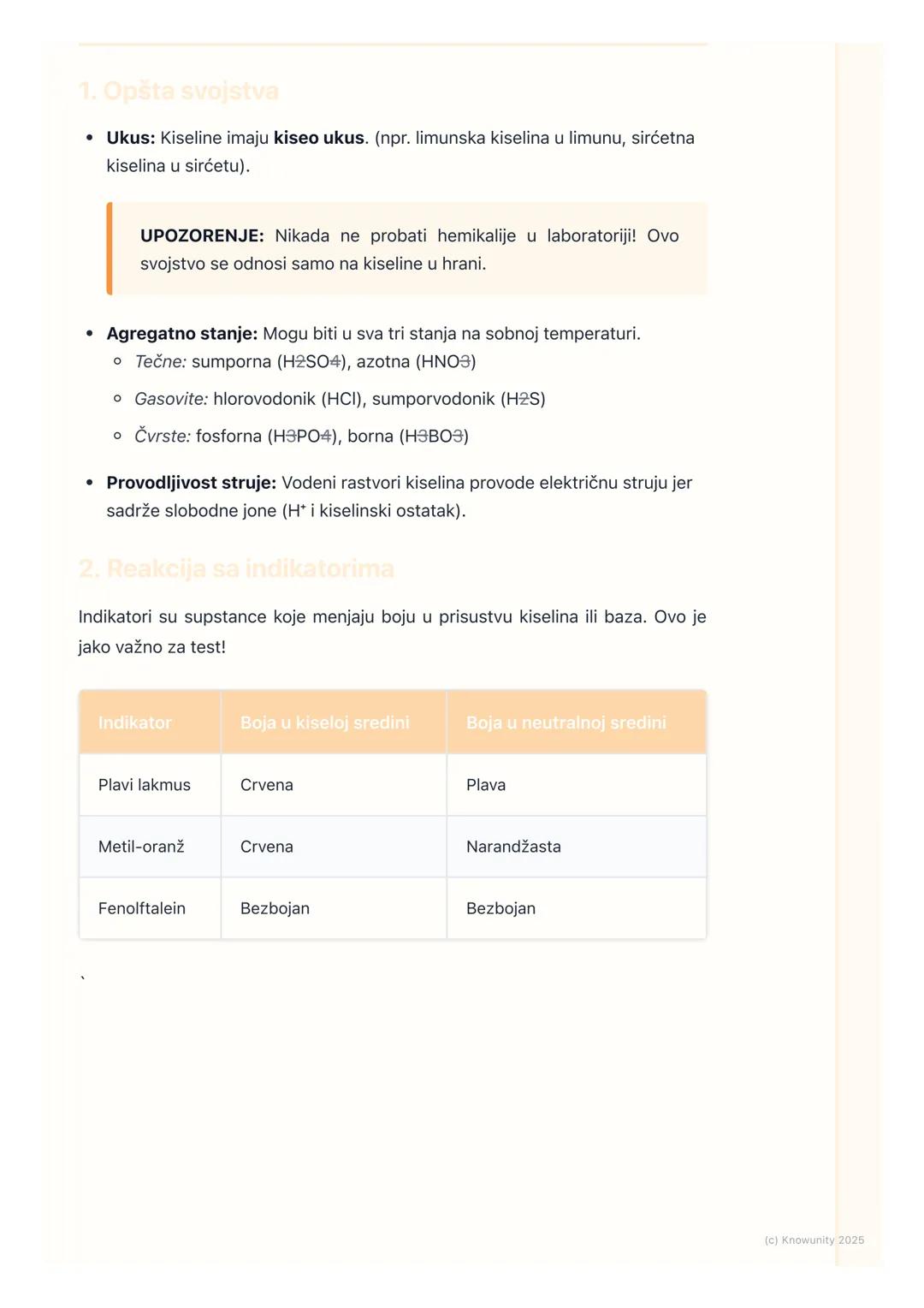 # Kiseline

## Uvod u kiseline

Kiseline su velika grupa hemijskih jedinjenja sa kojima se srećemo svaki dan.
Nalaze se u hrani (limun, sirć