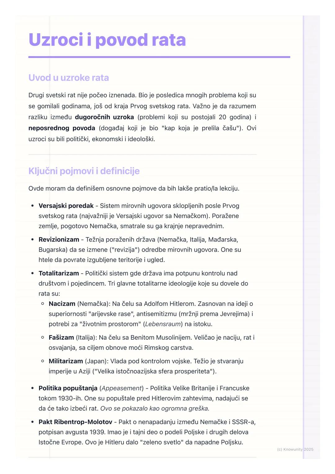# Uzroci i povod rata

Uvod u uzroke rata

Drugi svetski rat nije počeo iznenada. Bio je posledica mnogih problema koji su
se gomilali godin