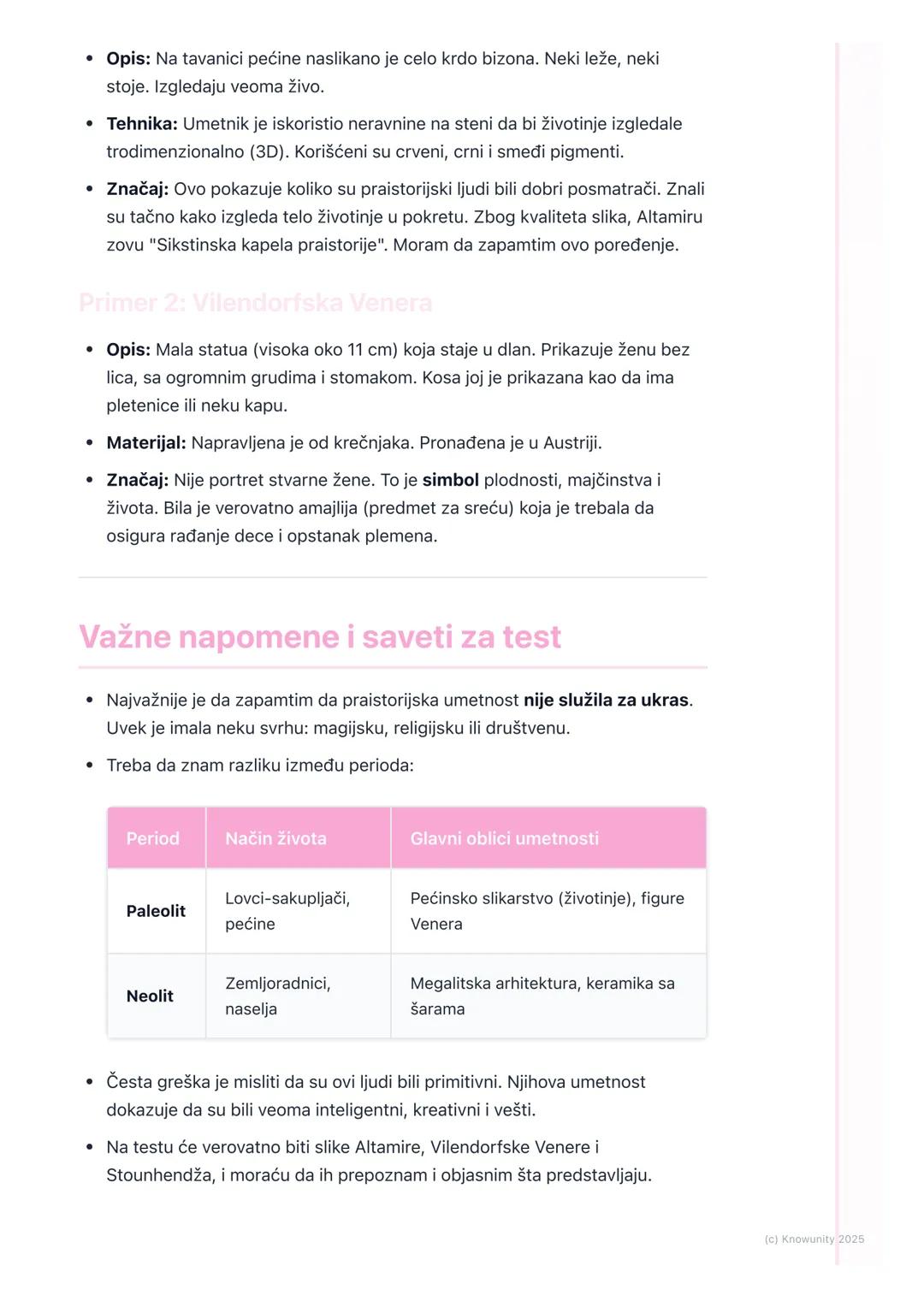 # Praistorijska umetnost

## Uvod u praistorijsku umetnost

Praistorijska umetnost je prva umetnost koju je čovek stvorio. Nastala je u
peri