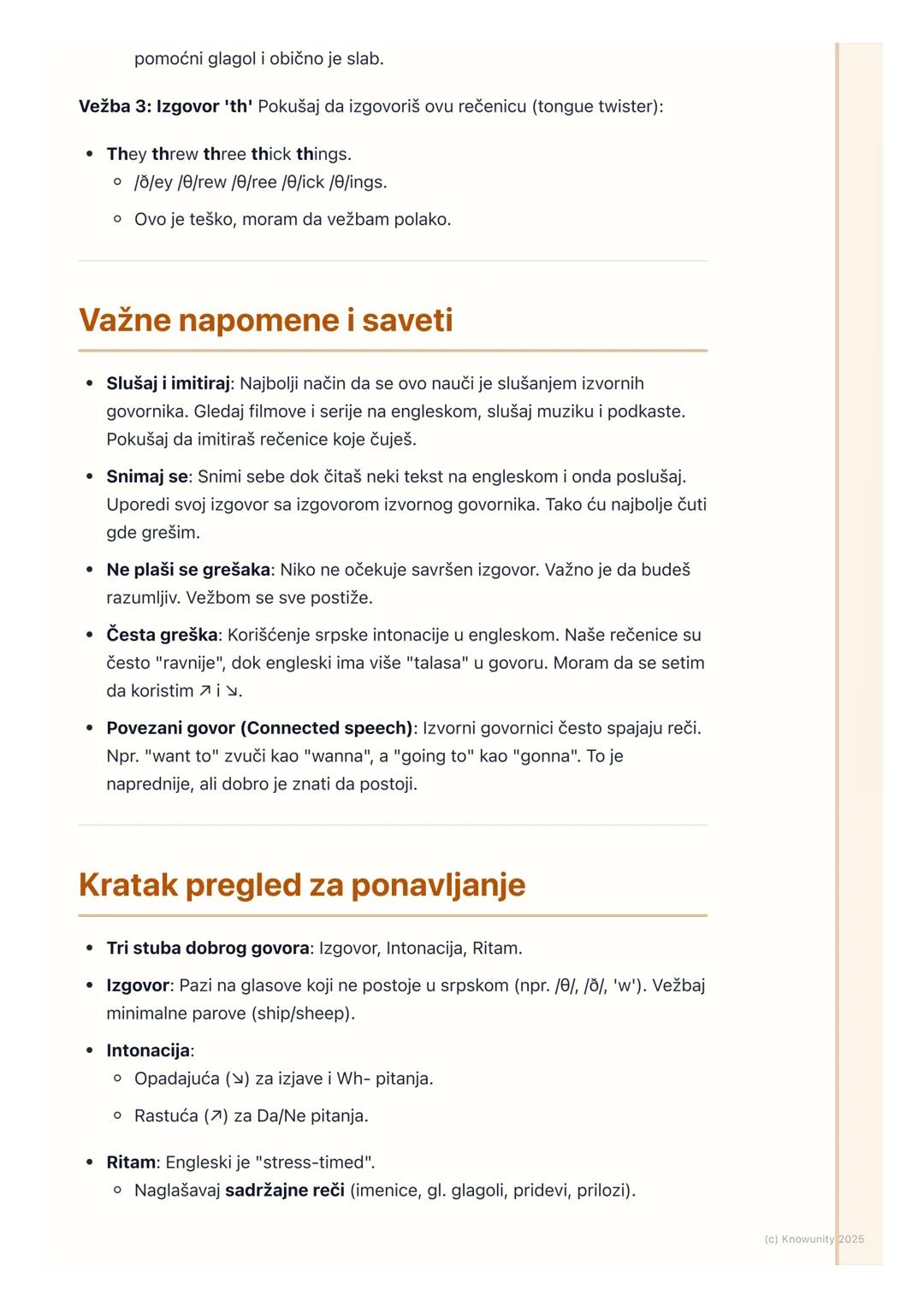 # Izgovor, intonacija i ritam

Uvod u izgovor, intonaciju i ritam

Ovo je važno jer nije dovoljno samo znati reči i gramatiku. Način na koji