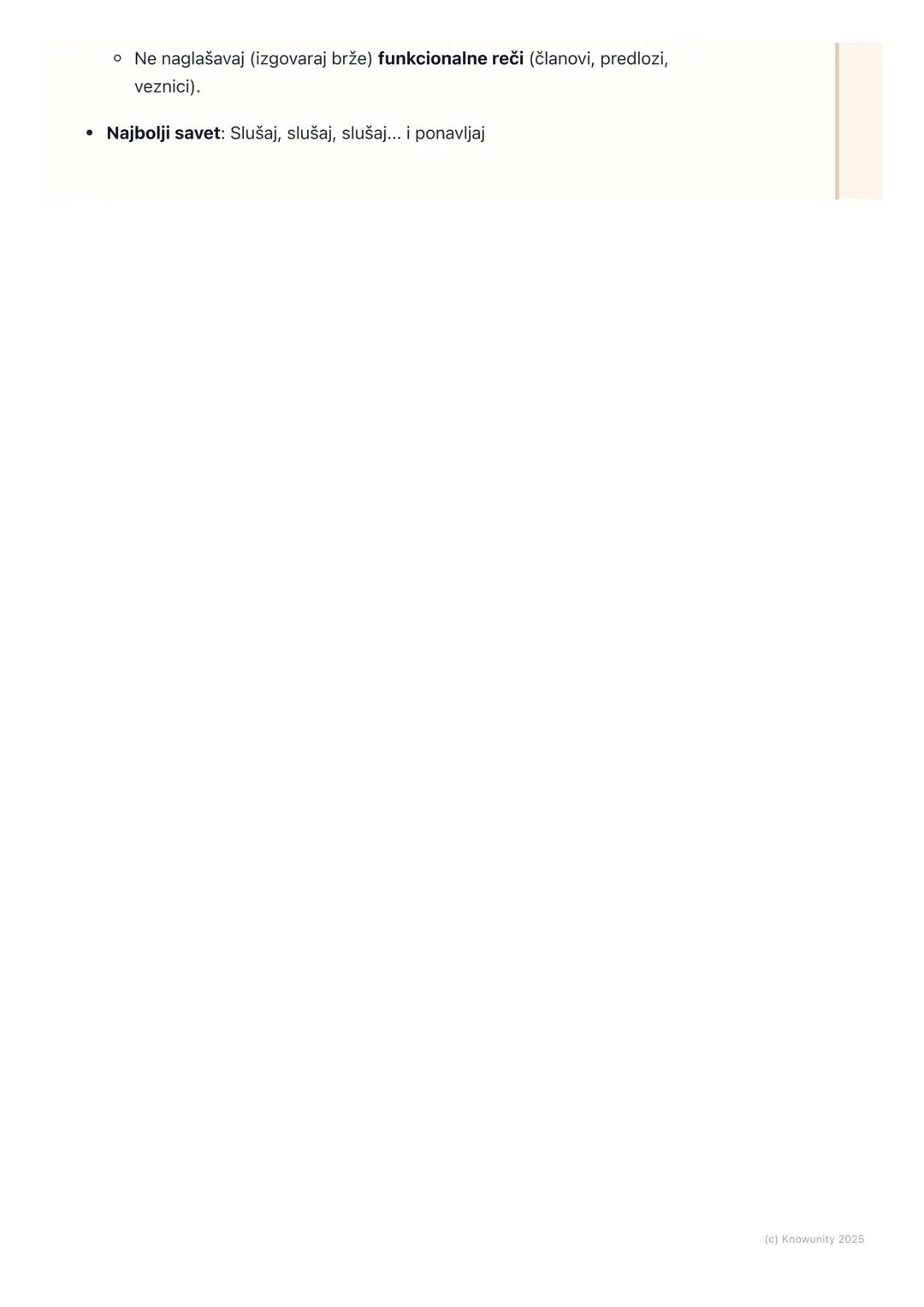 # Izgovor, intonacija i ritam

Uvod u izgovor, intonaciju i ritam

Ovo je važno jer nije dovoljno samo znati reči i gramatiku. Način na koji